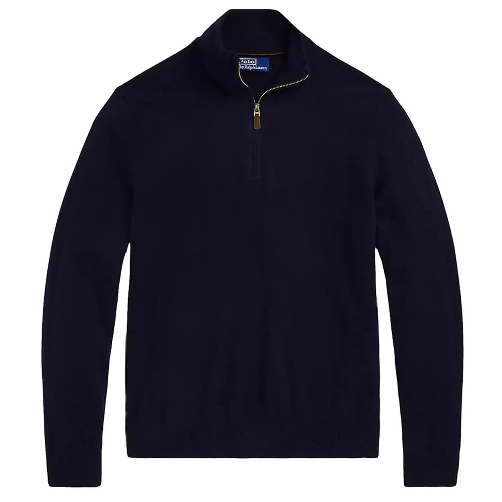 Vintage Polo Ralph Lauren Pure 100% Lambswool Italian Yarn Quarter Zip Sweater